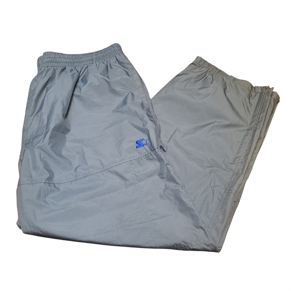 VTG Starter Track Pants Mens XL Gray Baggy Mesh Lined‎ 90s Y2K Windbreaker Loose